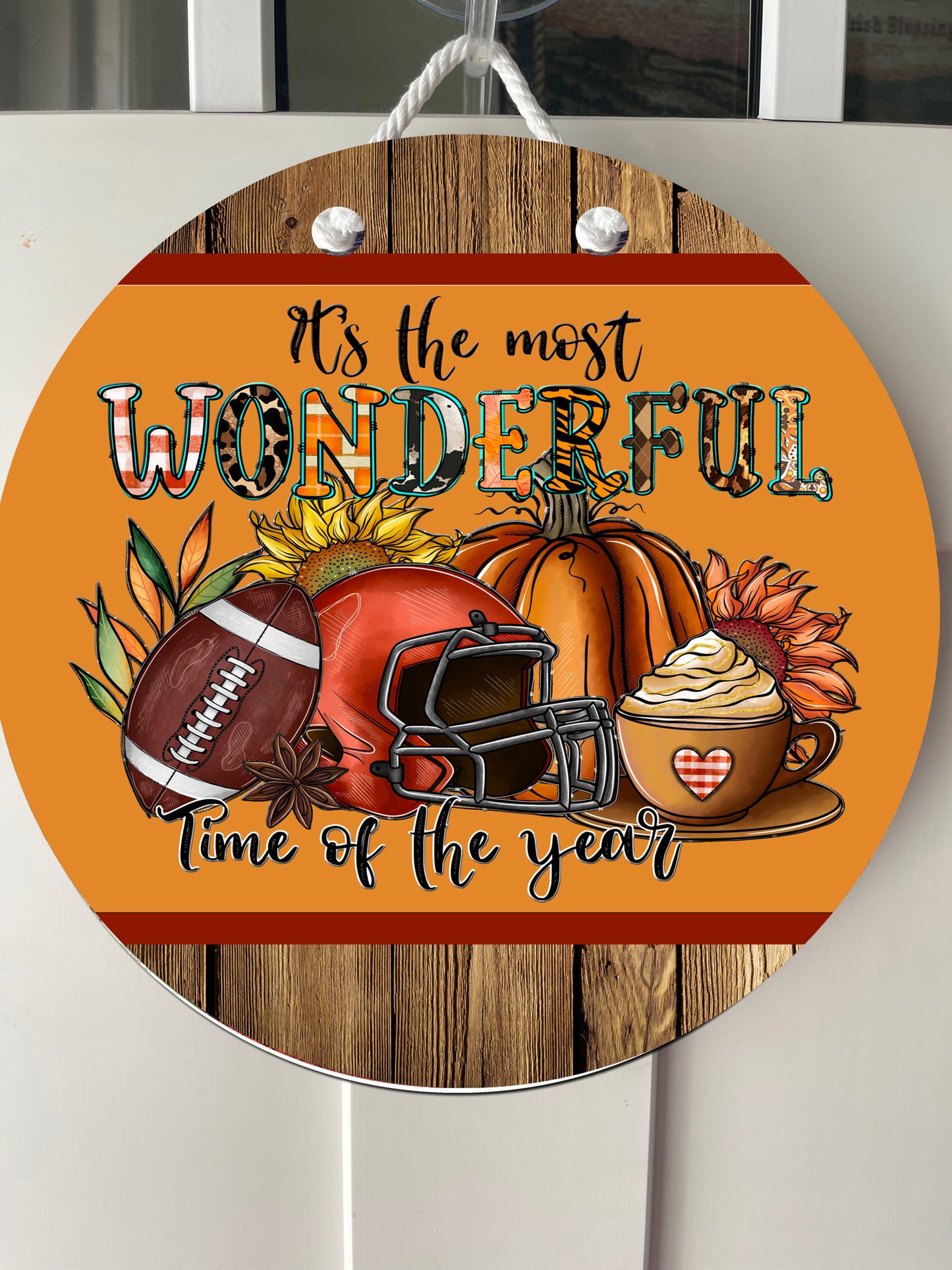 12" door hanger - Fall and Football