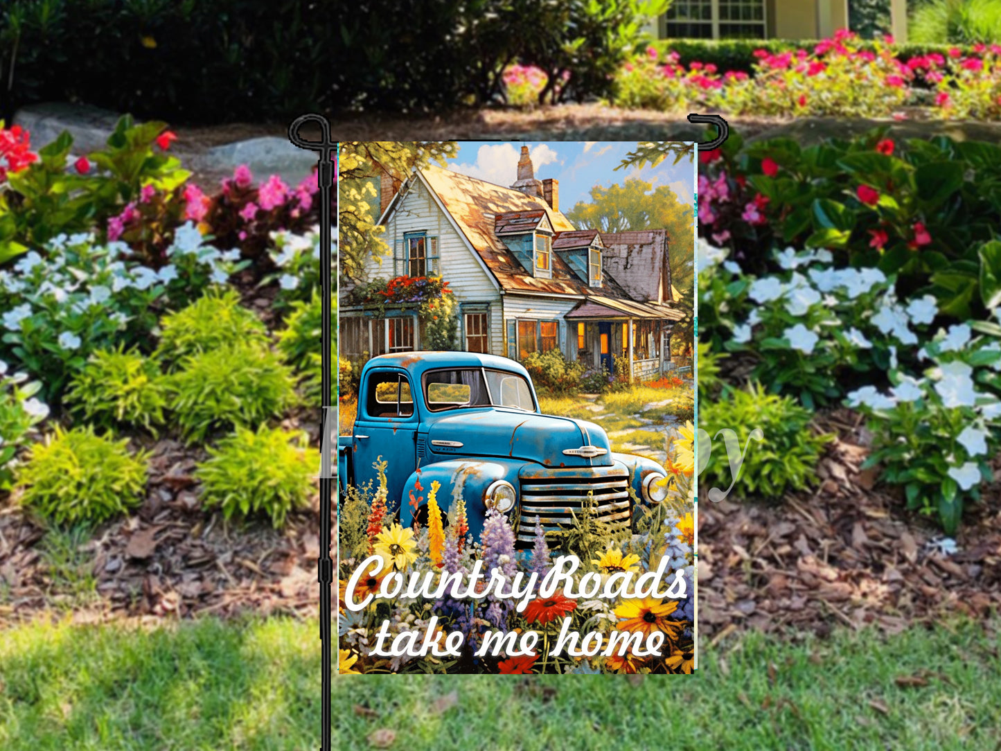 Garden flag Country Roads take me home