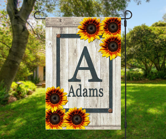 Garden Flag Sunflower Welcome Personalized