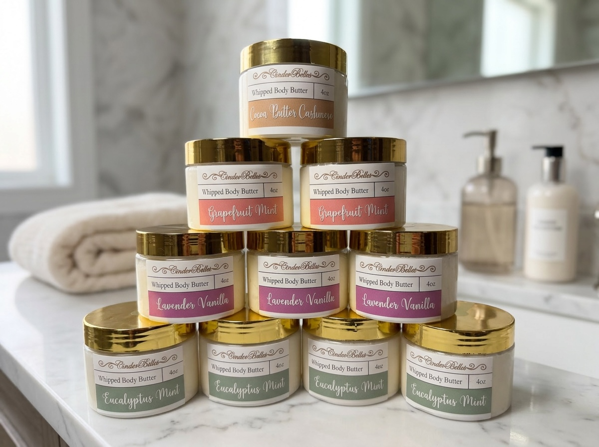 4 oz Whipped Body Butter by CinderBelles - Choose from 4 scents