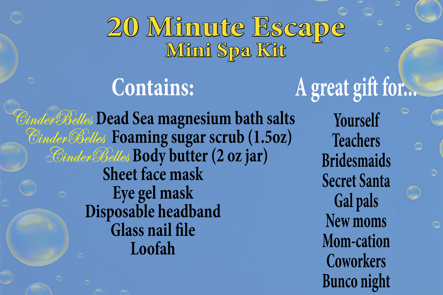 20 Minute Escape Mini Spa Kit - Choose from 4 scents