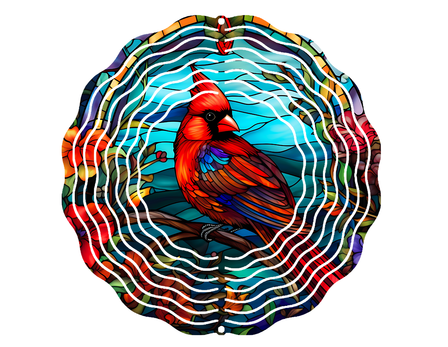 Wind Spinner Stained glass Cardinal ~ Outdoor decoration ~ Memorial